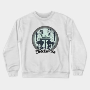 Two cats playing chess Crewneck Sweatshirt